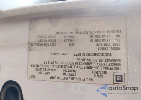 1997 Chevrolet C2500 Hd Fleetside из США, поврежденный, VIN 1GCGC24R7VZ191977